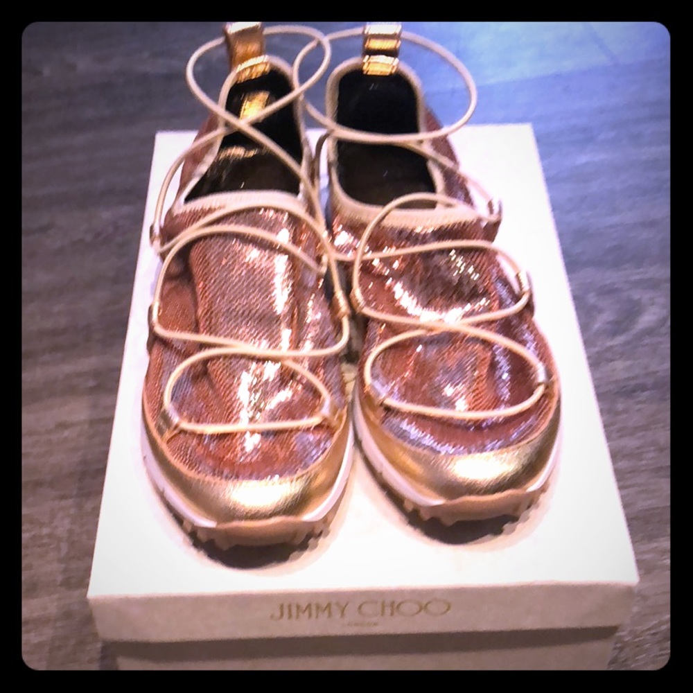 Auth. Choo Tea Rose Andrea Trainers